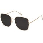 Trendy Oversized Square Metal Frame Sunglasses