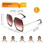 FEISEDY Women’s Oversized Retro Square Sunglasses