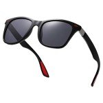 SOJOS Polarized TR90 Sports Sunglasses - Black/Grey