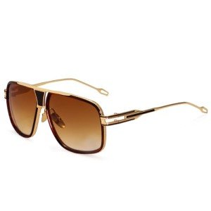 Dollger Gold Frame Retro Aviator Sunglasses