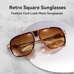 Dollger Gold Frame Retro Aviator Sunglasses