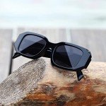 Kimorn Retro Rectangle Sunglasses for Men & Women