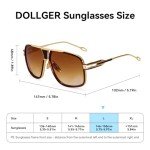 Dollger Gold Frame Retro Aviator Sunglasses