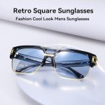 Dollger Retro Aviator Square Sunglasses for Men