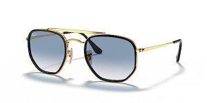 Ray-Ban Marshal II Hexagonal Sunglasses, Gold/Blue