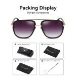 Oversized Square Aviator Sunglasses for Men