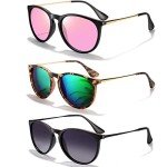 Trendy Polarized Round Mirrored Sunglasses for All