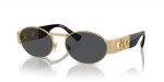 Versace Matte Gold Frame Sunglasses with Grey Lenses