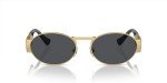 Versace Matte Gold Frame Sunglasses with Grey Lenses