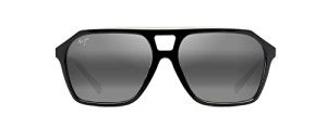 Maui Jim Men's Polarized Aviator Sunglasses - Black