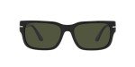 Persol Rectangular Sunglasses in Black/Green, 58mm