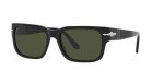 Persol Rectangular Sunglasses in Black/Green, 58mm