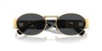 Versace Matte Gold Frame Sunglasses with Grey Lenses