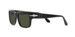 Persol Rectangular Sunglasses in Black/Green, 58mm