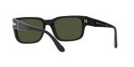 Persol Rectangular Sunglasses in Black/Green, 58mm