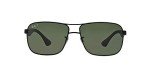 Ray-Ban RB3516 Matte Black Polarized Square Sunglasses