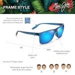Maui Jim Pailolo Rectangle Sunglasses - Matte Navy/Blue