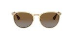 Ray-Ban Erika Round Sunglasses, Matte Gold/Brown
