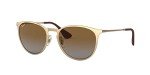 Ray-Ban Erika Round Sunglasses, Matte Gold/Brown