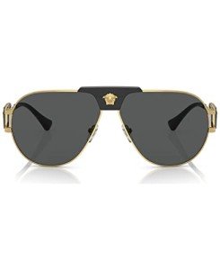 Versace Gold Frame Sunglasses with Dark Grey Lenses