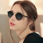 CARFIA Retro Polarized Black Sunglasses for Women
