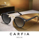 CARFIA Retro Polarized Black Sunglasses for Women