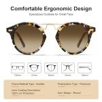 CARFIA Women's Retro Double Bridge Brown Sunglasses