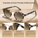 CARFIA Women's Retro Double Bridge Brown Sunglasses
