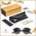 CARFIA Retro Polarized Black Sunglasses for Women
