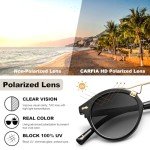 CARFIA Retro Polarized Black Sunglasses for Women