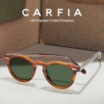 CARFIA Retro Polarized Round Sunglasses for Men