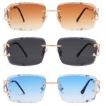 Hycredi Rimless Rectangle Sunglasses for Stylish Vision