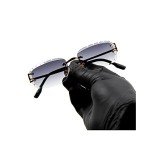Purple Gradient Rimless Diamond Cut Frame Sunglasses