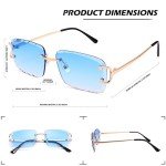 Hycredi Rimless Rectangle Sunglasses for Stylish Vision