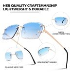 Hycredi Rimless Rectangle Sunglasses for Stylish Vision