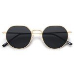 SOJOS Vintage Round Polygon Polarized Sunglasses