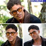 VANLINKER Vintage Retro Round Sunglasses - Orange