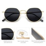 SOJOS Vintage Round Polygon Polarized Sunglasses