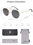 SOJOS Vintage Round Polygon Polarized Sunglasses