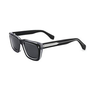 Baililai Polarized UV Protection Sunglasses (Black/Transparent)