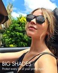 Myiaur Women's Large Polarized Mirrored Sunglasses