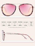BIRCEN Women's Retro Pink Mirrored Aviator Sunglasses