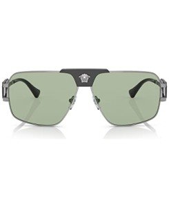 Versace Gunmetal Frame Sunglasses with Green Lenses