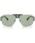 Versace Gunmetal Frame Sunglasses with Green Lenses