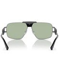Versace Gunmetal Frame Sunglasses with Green Lenses