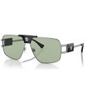 Versace Gunmetal Frame Sunglasses with Green Lenses