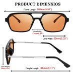 Feisedy Vintage 70s Flat Aviator Sunglasses