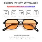 Feisedy Vintage 70s Flat Aviator Sunglasses