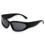 Y2K Black Wrap Around Sunglasses for All