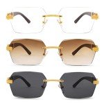 Hycredi Retro Rimless Rectangle Sunglasses for Everyone